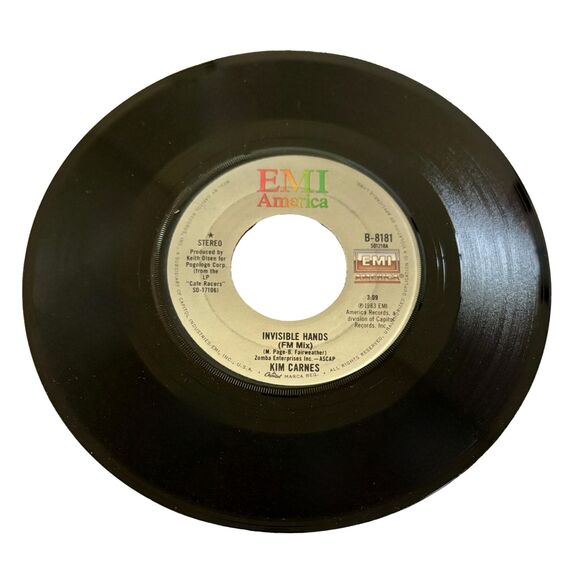 Kim Carnes 80s Hits "Bette Davis Eyes" and "Invisible Minds" 45  Vinyls  - MINT - Picture 7 of 8